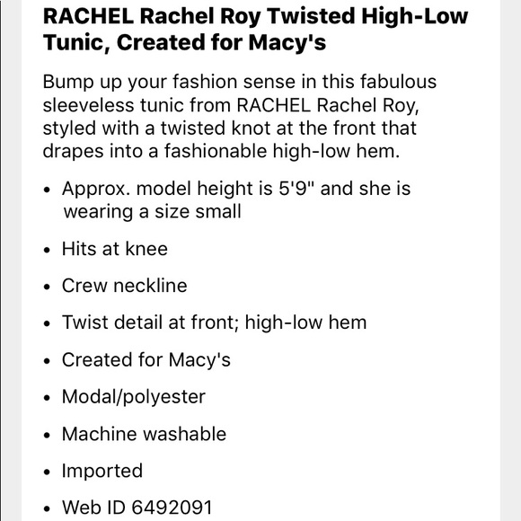 rachel roy twisted high low top